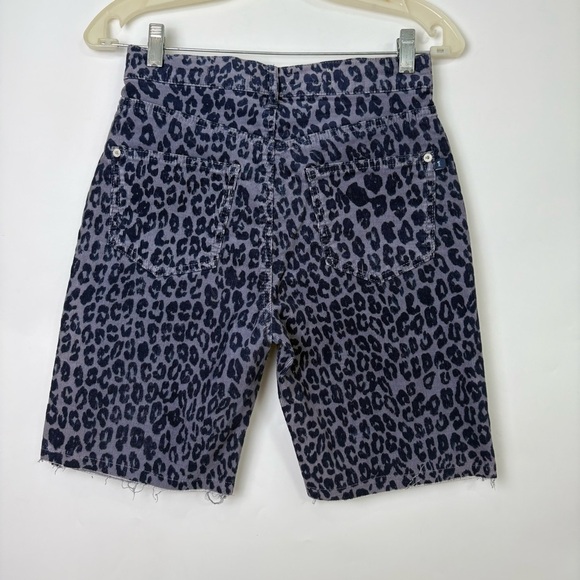 Pilcro Denim Corduroy Bermuda Short Blue Leopard - Picture 4 of 8